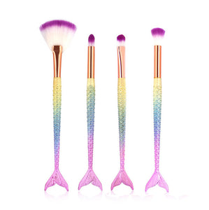 Mermaid Cosmetic Brushes (4 Piece)